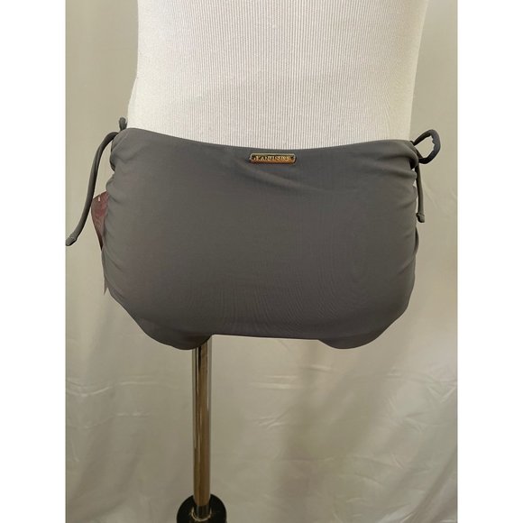 KANU Surf Solid Gray Gathered Adjustable Tie Sided Bikini Bottom - Size 10 - Picture 6 of 9